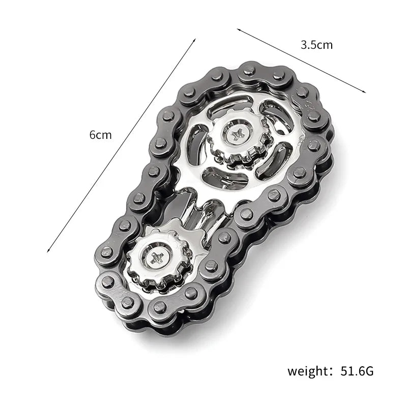 Sprockets Flywheel Fingertip Gyro Fidget Spinner Antistress Anxiety Metal Bike Chains EDC Spinner Fidget Toys for Adult Kids