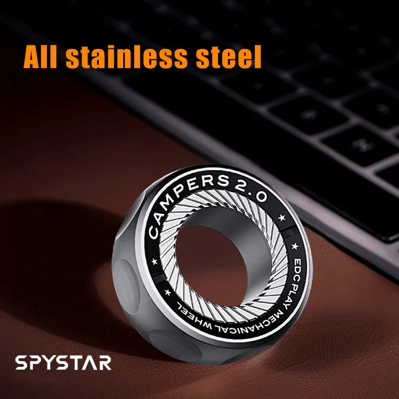 SPYSTAR Mechanic Ring Paragraph Fidget Spinner Fingertip Gyro Ratchet Magnetic Metal Adult anti Stress Toy Office Desk EDC