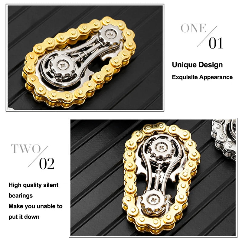 Sprockets Flywheel Fingertip Gyro Fidget Spinner Antistress Anxiety Metal Bike Chains EDC Spinner Fidget Toys for Adult Kids